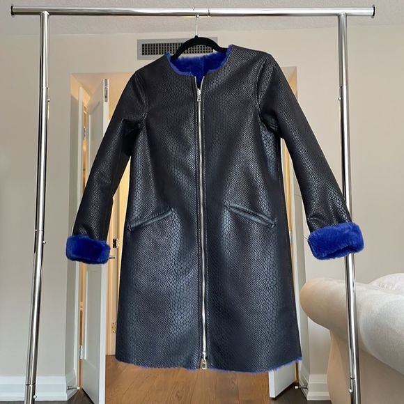 Guess Los Angeles reversible faux fur coat vegan leather size XS - Picture 8 of 12